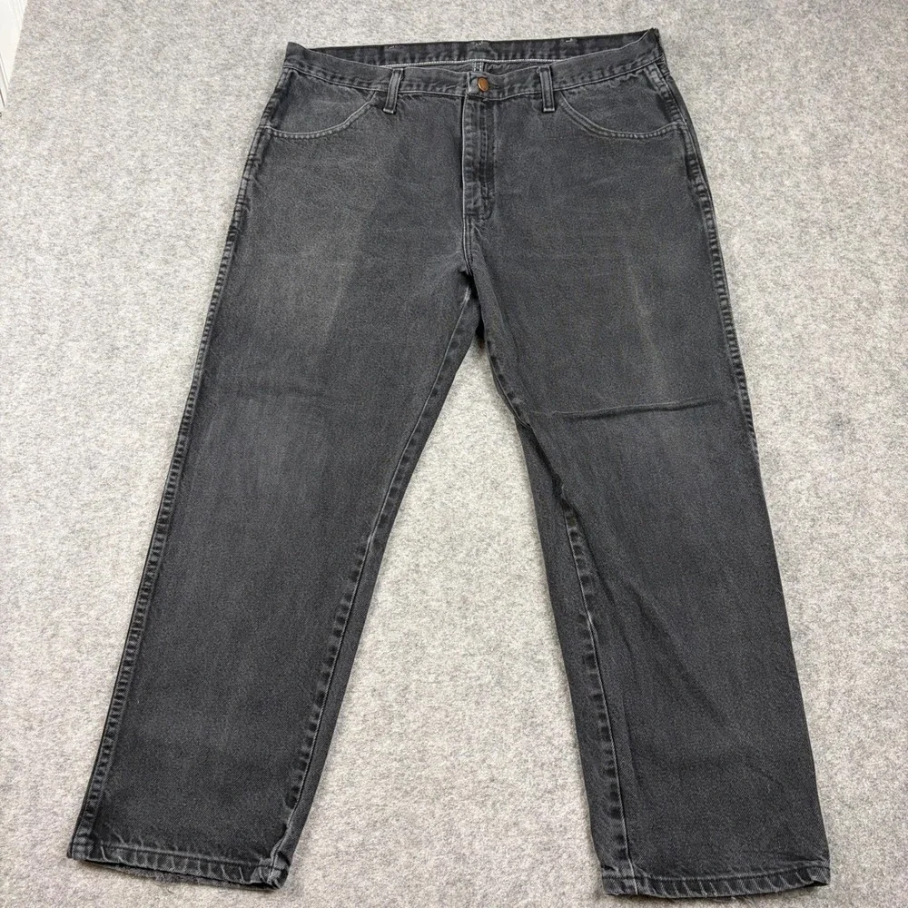Rustler Jeans Mens 38x29 Black Denim Faded Straight Leg Workwear‎ Regular Fit